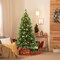 Green Pre-Lit Artificial Christmas Tree with LED Lights, Red Berries and Hinged Branches
